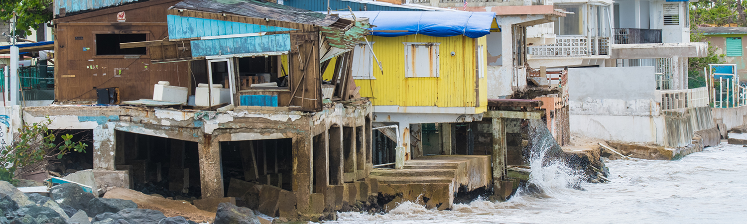 Houses ruined in the wake of Hurricane Maria