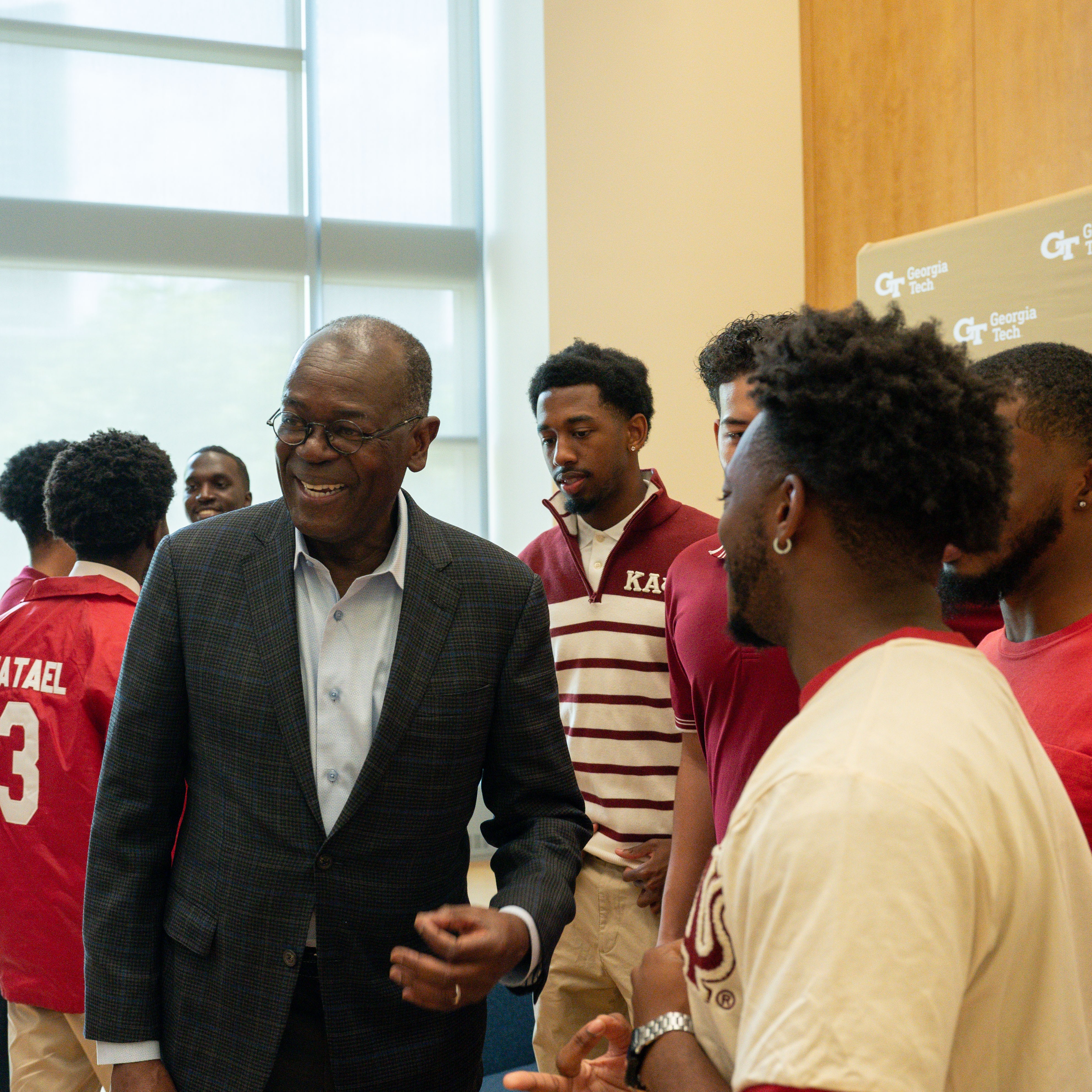 Rod Adkins speaks with Georgia Tech students.
